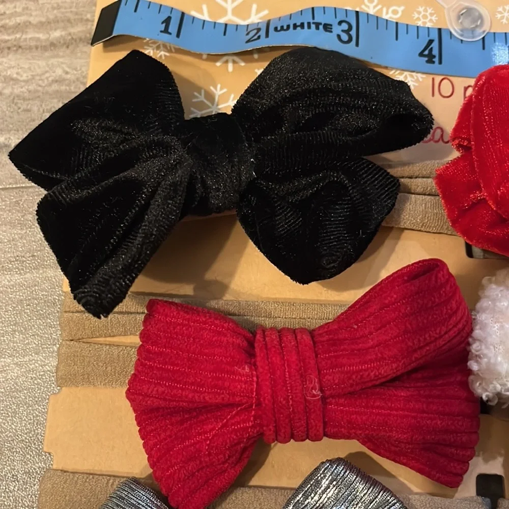 NEW Girls 10 Bow Headbands Set